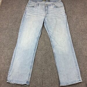 Reclaim Mens Relaxed Fit Straight Leg Light Wash Denim Jeans Blue 38R